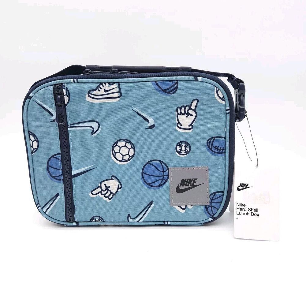 Nike Hardshell‎ 4L Lunch Box Denim Turq Blue Sports School Cooler Bag Swoosh New